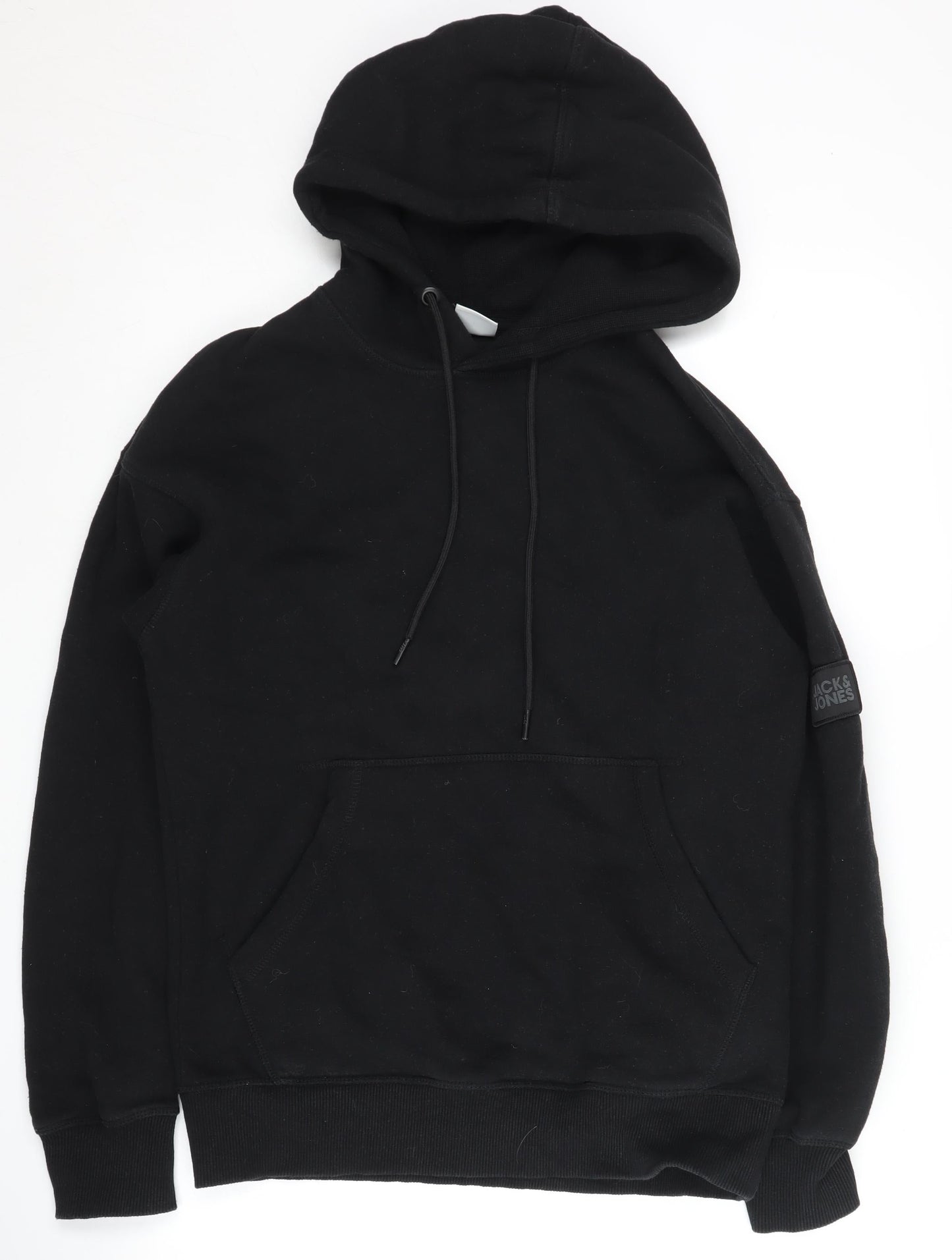 Mens UK Size S JACK & JONES Black Pullover Hoodie