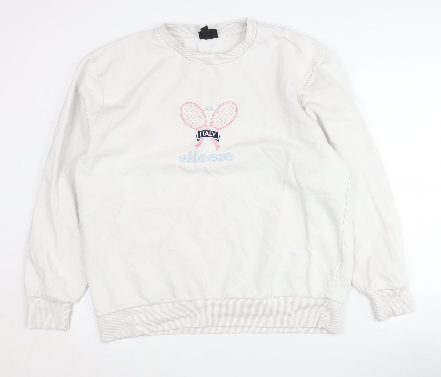 Ellesse Women's White Sweatshirt UK 8 with Logo Design