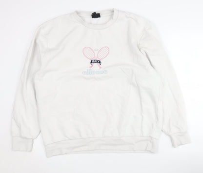 Ellesse Women's White Sweatshirt UK 8 with Logo Design