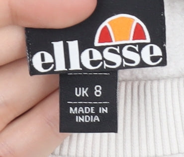 Ellesse Women's White Sweatshirt UK 8 with Logo Design