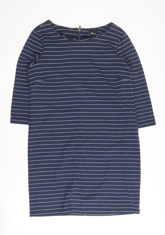 VILA Women's Blue Striped Jersey Dress M