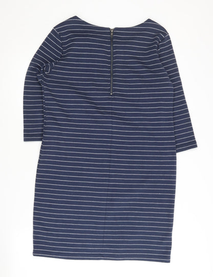 VILA Women's Blue Striped Jersey Dress M