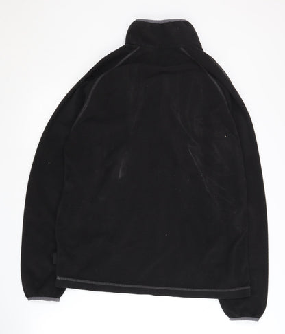 Site Women's Black Fleece Sweatshirt L 1/2 Zip Casual