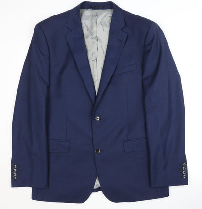 Aquascutum Men's Blue Wool Blazer 40R