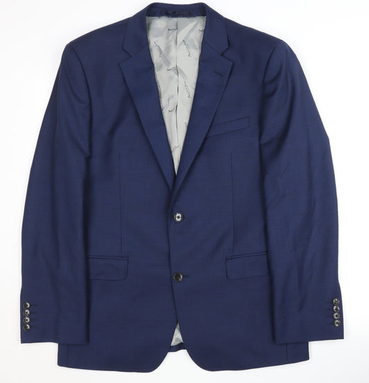 Aquascutum Men's Blue Wool Blazer 40R