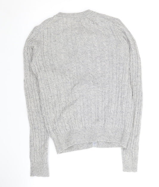 Jack Wills Women's Grey Merino Wool Cardigan UK 6