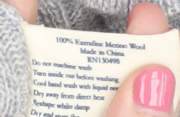 Jack Wills Women's Grey Merino Wool Cardigan UK 6