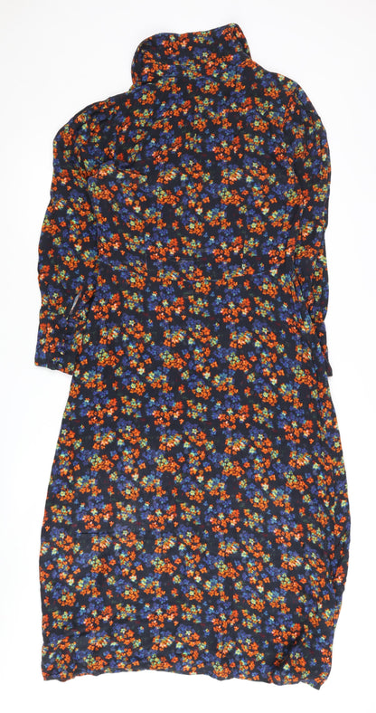 Oliver Bonas Women's Multicoloured Floral Midi Shirt Dress