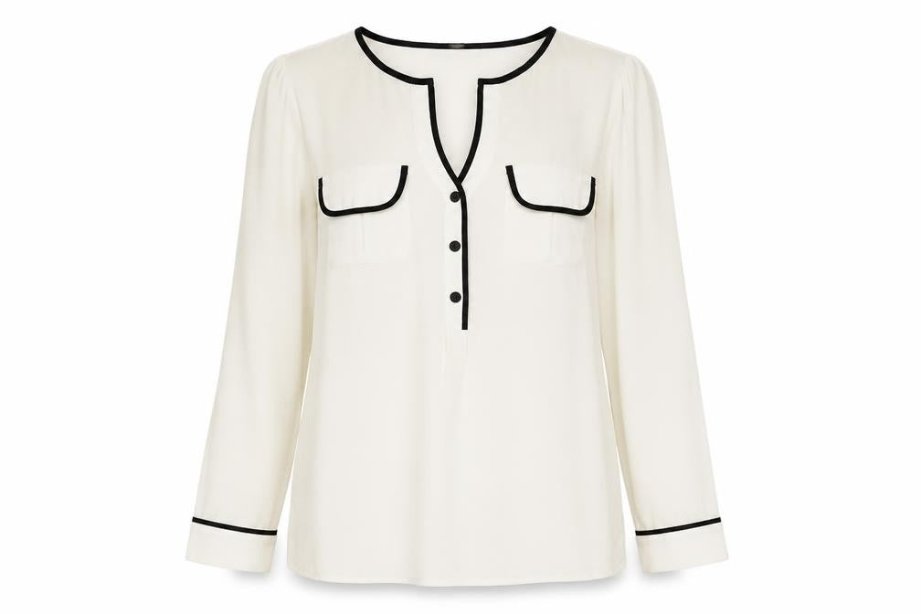 Womens UK Size 10 Alfani Ivory Basic Blouse