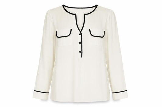 Womens UK Size 10 Alfani Ivory Basic Blouse