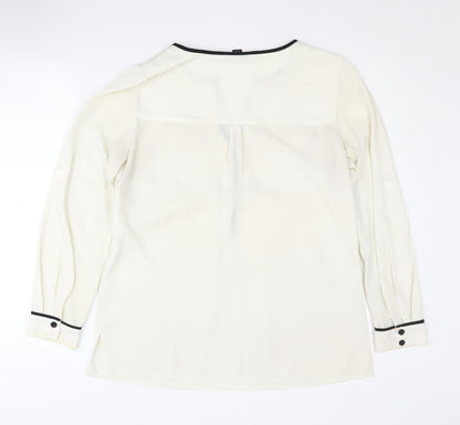 Womens UK Size 10 Alfani Ivory Basic Blouse