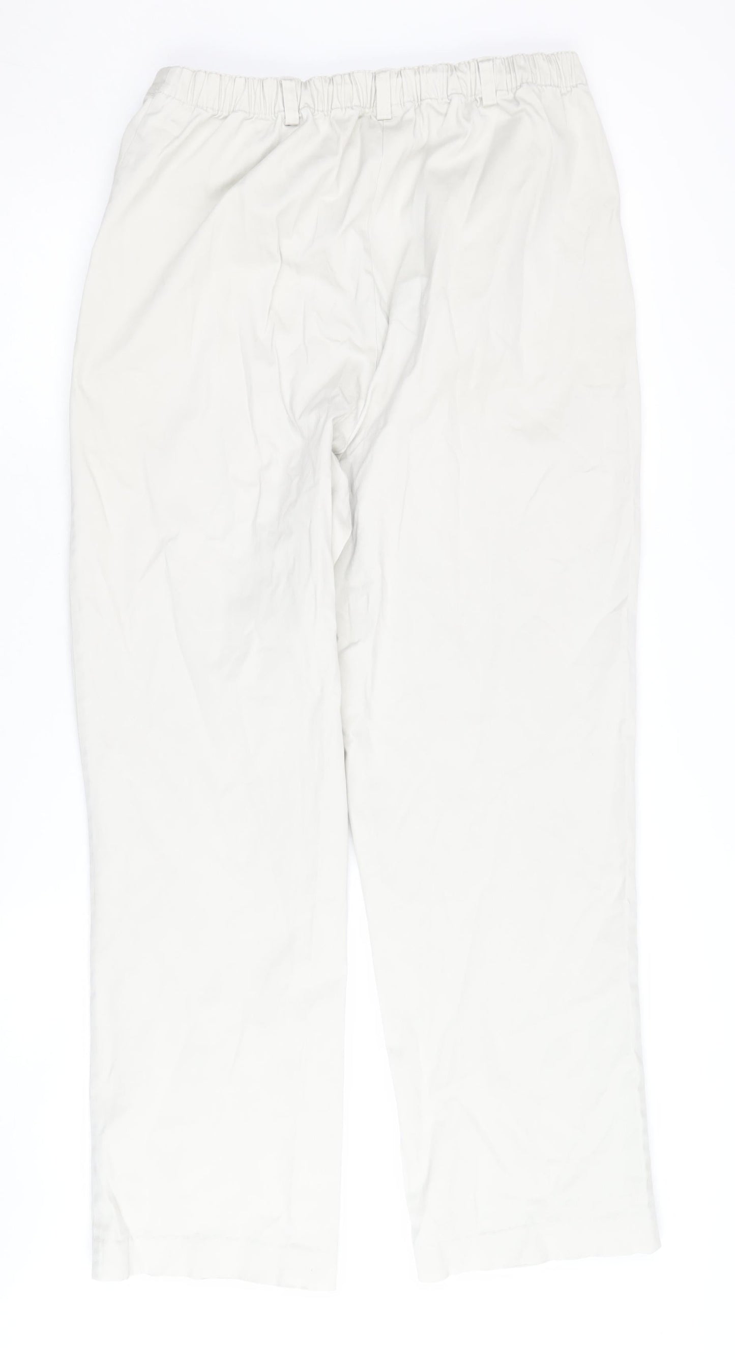 Womens UK Size 16 Lands' End Classic Fit Chino Ivory Trousers
