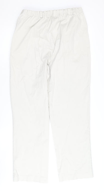 Womens UK Size 16 Lands' End Classic Fit Chino Ivory Trousers