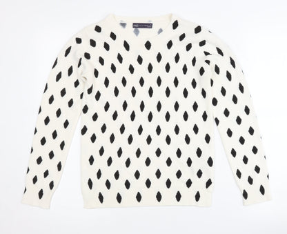 Womens UK Size 6 Marks and Spencer White Pullover Jumper