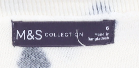 Womens UK Size 6 Marks and Spencer White Pullover Jumper