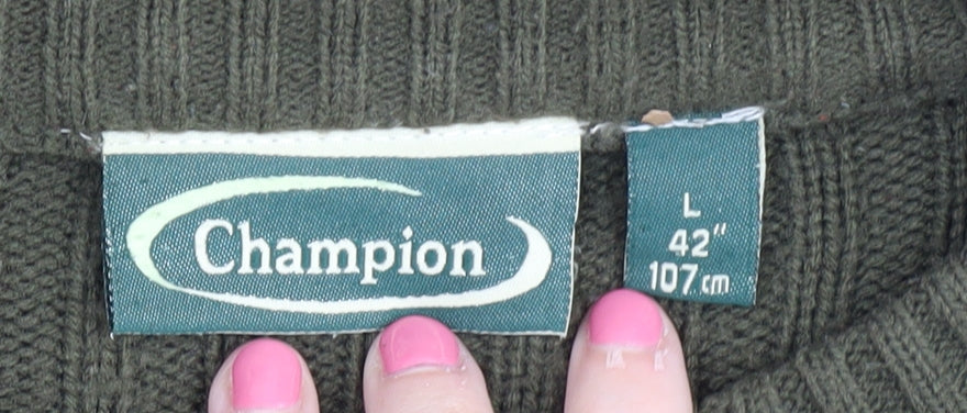 Champion Men's Green Pullover Jumper Size L