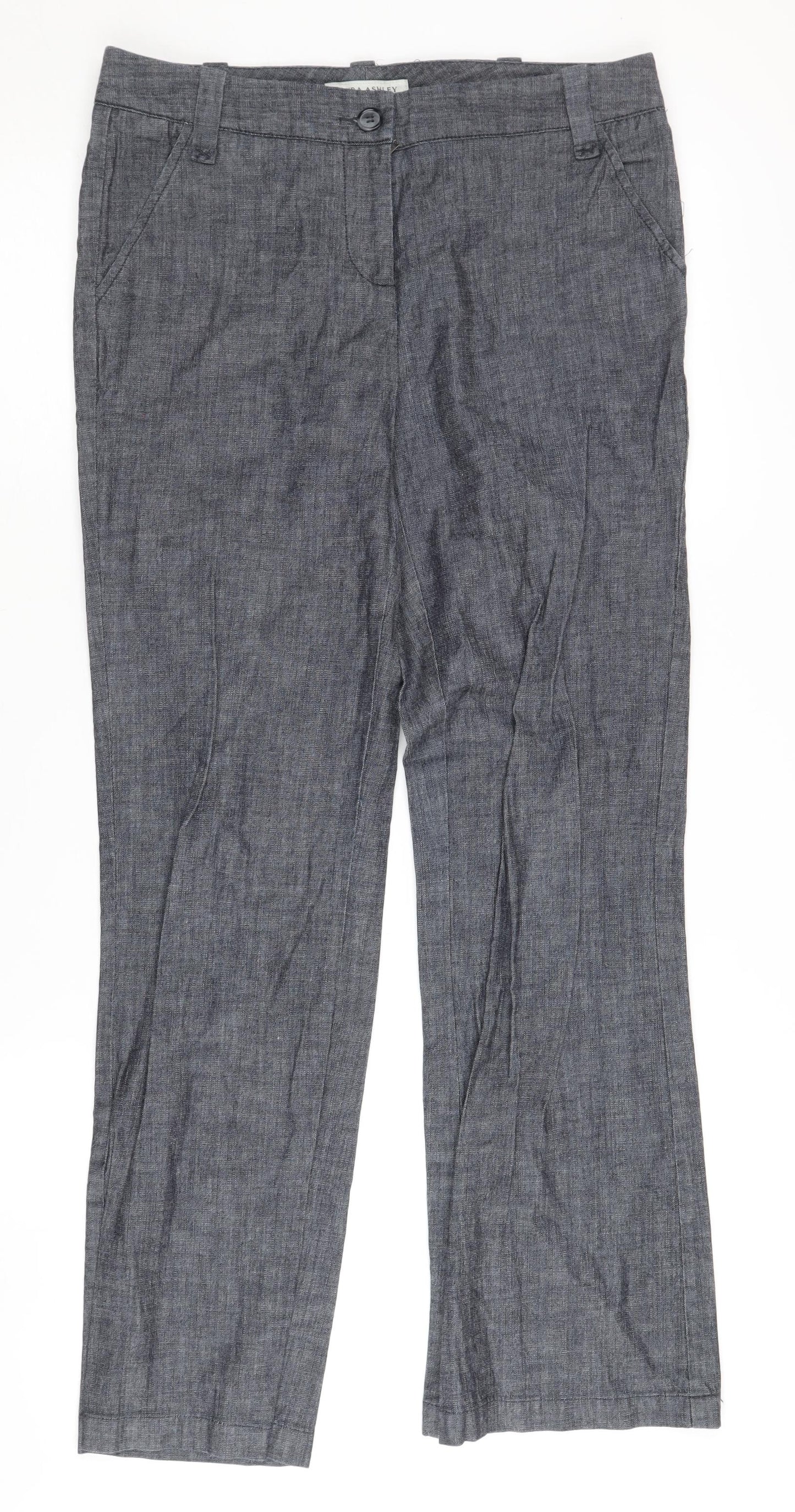 Laura Ashley Women's Blue Cropped Trousers Size 10