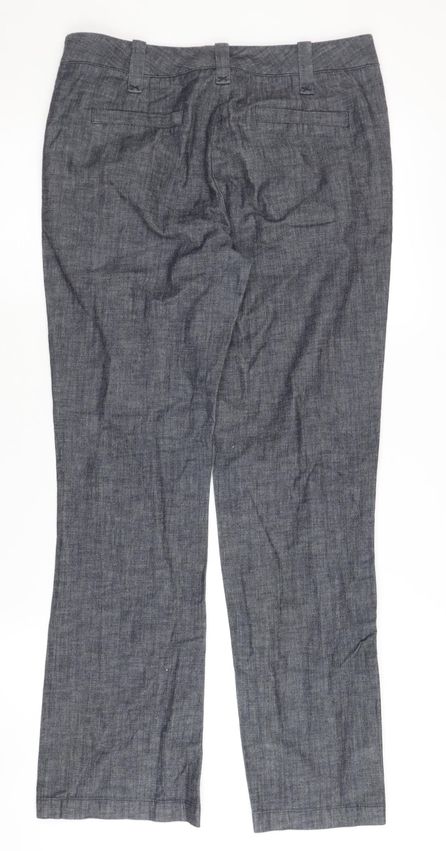 Laura Ashley Women's Blue Cropped Trousers Size 10
