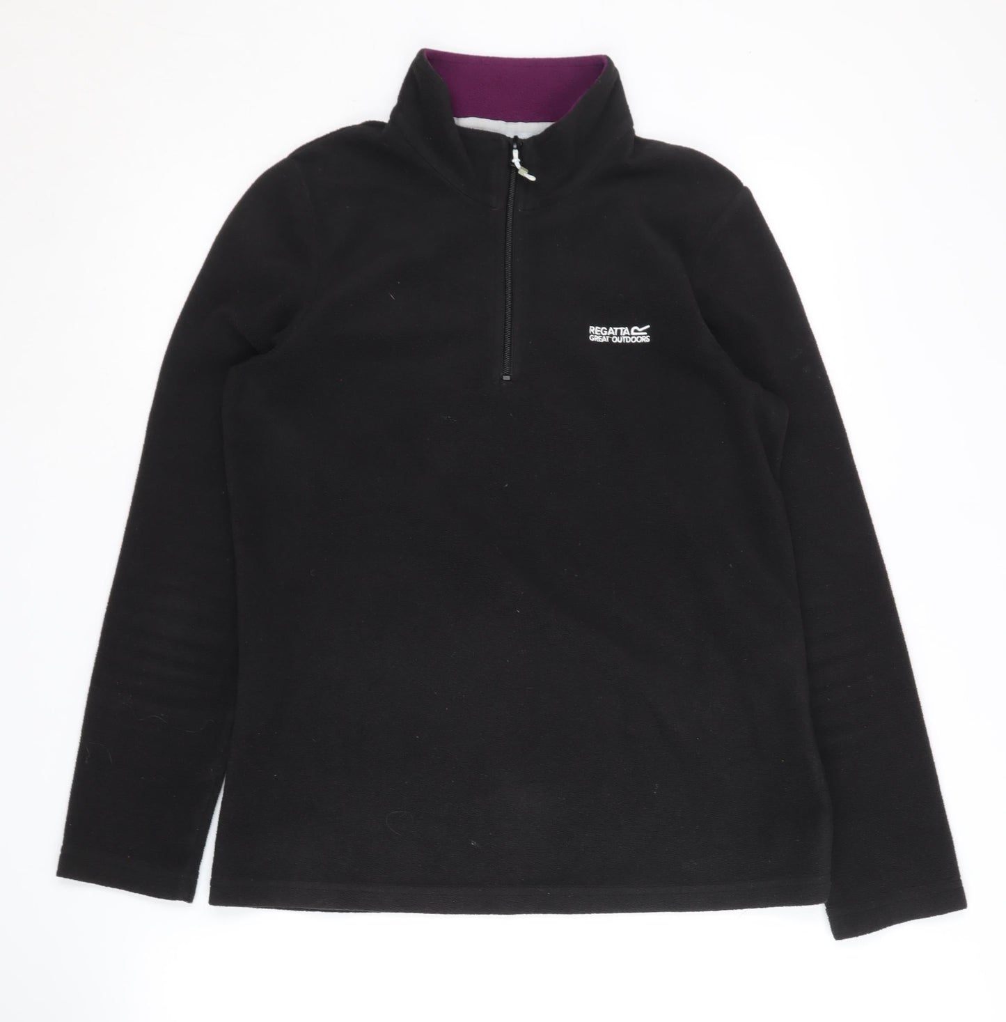 Regatta Women's Black Fleece Zip Sweatshirt Size 12