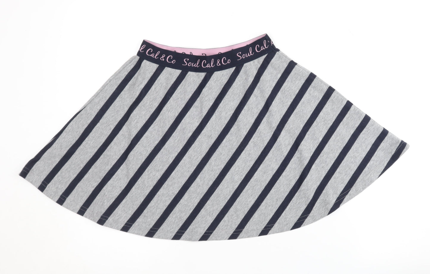 SoulCal & Co Women's Grey Blue Striped Skirt XS