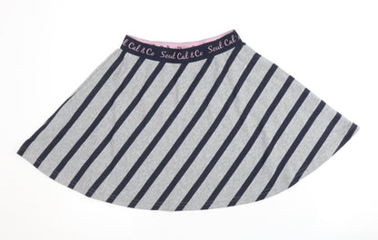 SoulCal & Co Women's Grey Blue Striped Skirt XS