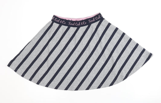 SoulCal & Co Women's Grey Blue Striped Skirt XS