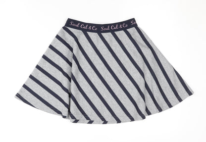 SoulCal & Co Women's Grey Blue Striped Skirt XS