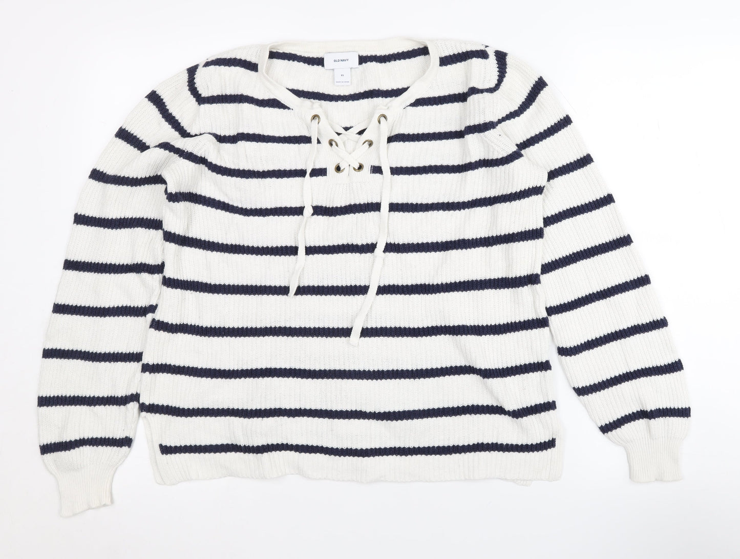 Womens UK Size XS Old Navy White Pullover Jumper