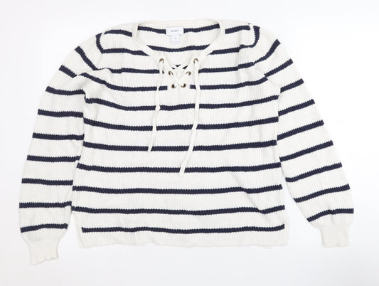 Womens UK Size XS Old Navy White Pullover Jumper