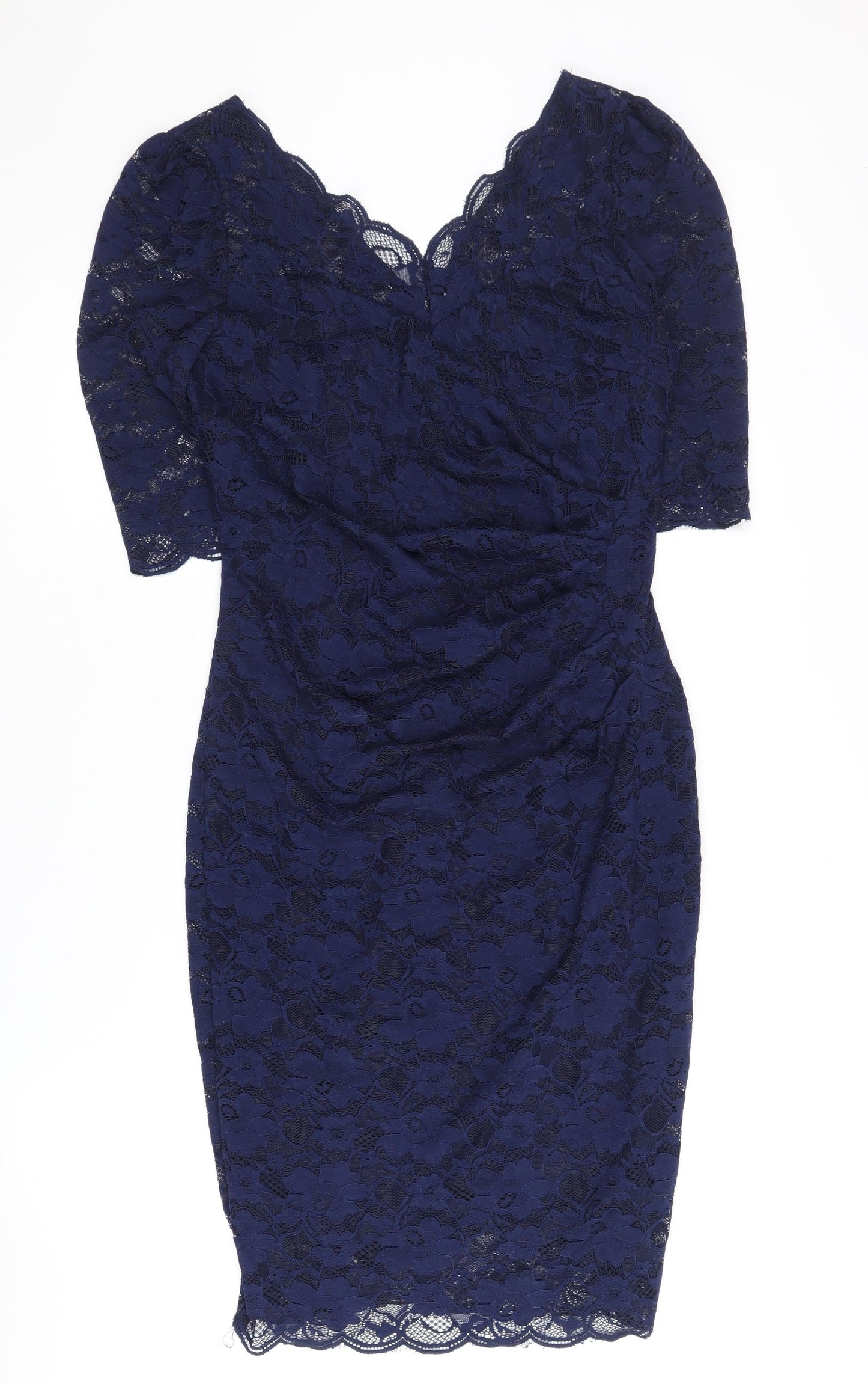 Jolie Moi Women's Blue Half Sleeve Dress, Size 12