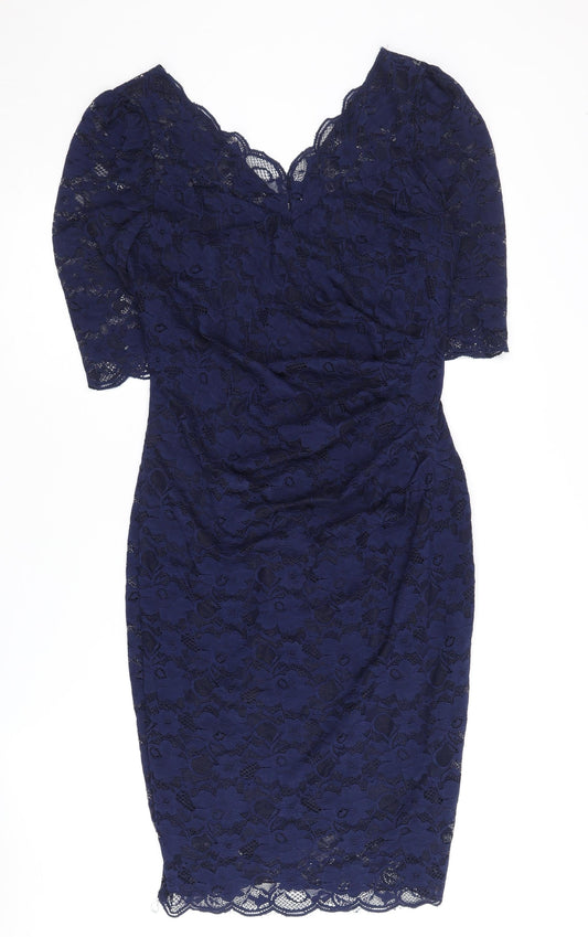 Jolie Moi Women's Blue Half Sleeve Dress, Size 12