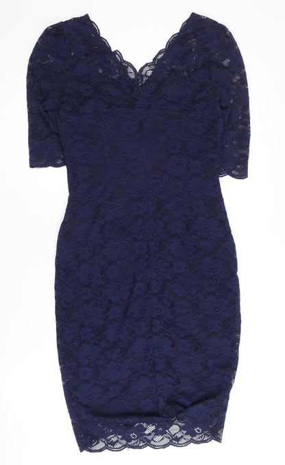 Jolie Moi Women's Blue Half Sleeve Dress, Size 12