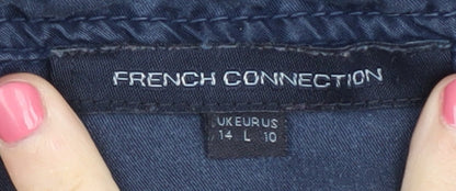 French Connection Women's Blue Shirt Dress - Size 14