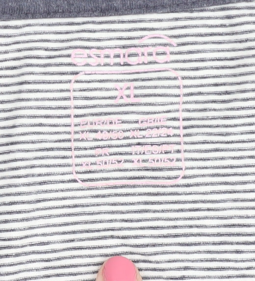 Esprit Women's White XL Striped Long Sleeve T-Shirt