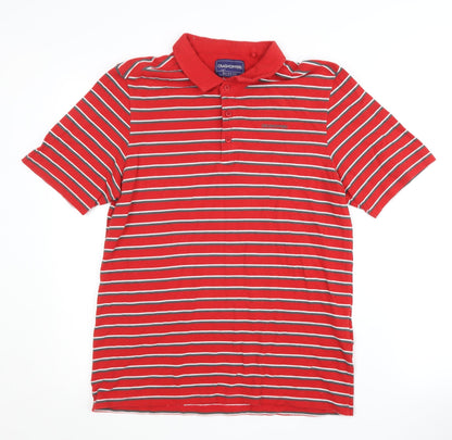 Craghoppers Men's Red Striped Polo Shirt, Size M