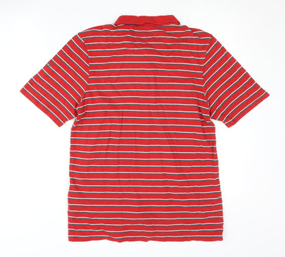 Craghoppers Men's Red Striped Polo Shirt, Size M