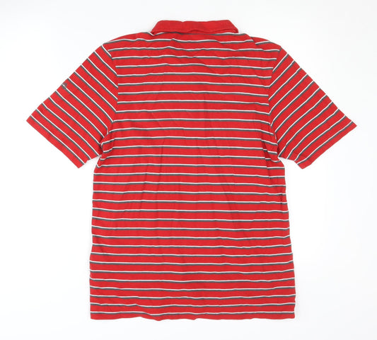 Craghoppers Men's Red Striped Polo Shirt, Size M