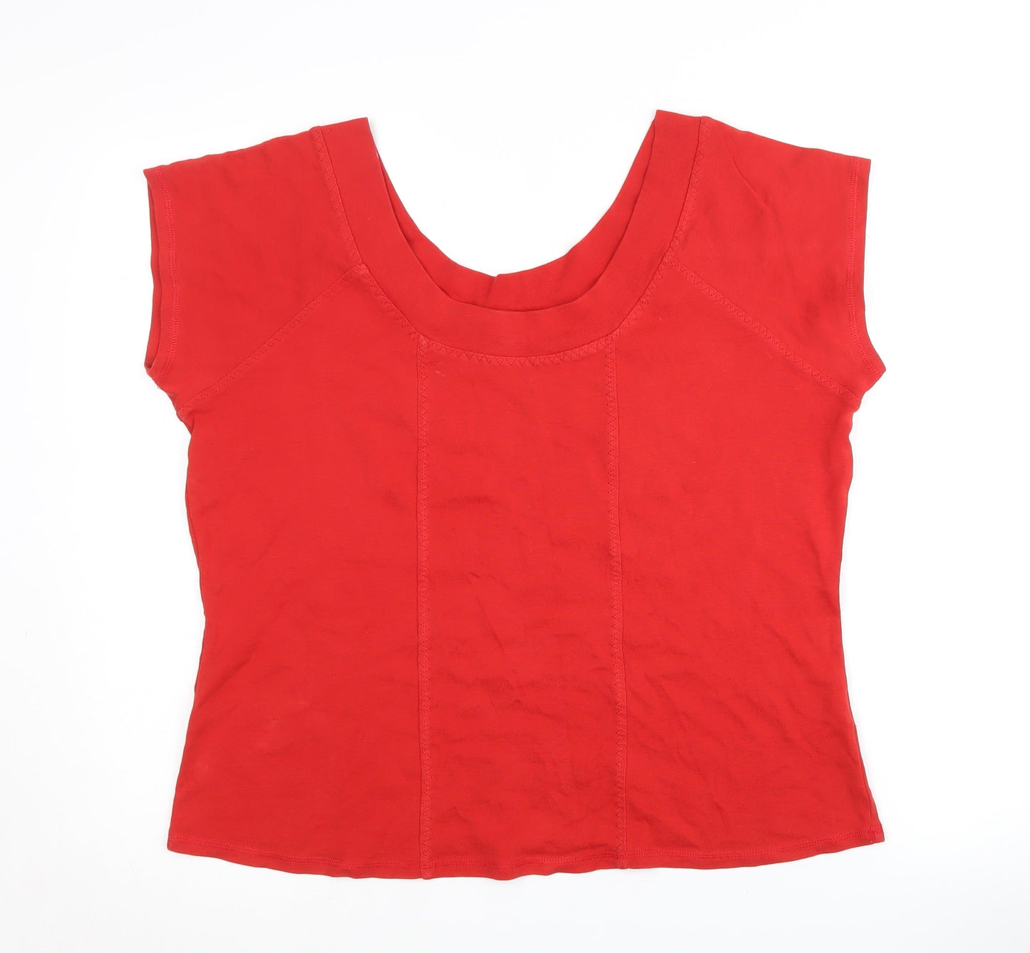 Womens UK Size 20 Principles Red Basic T-Shirt