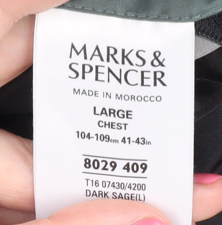 Mens UK Size L Marks and Spencer Green Basic Jacket