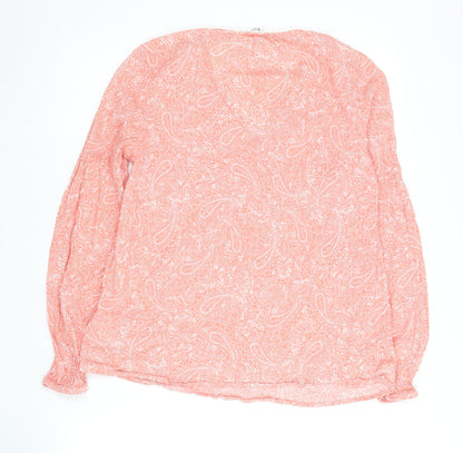 GAP Women's Pink Paisley Blouse - Size S