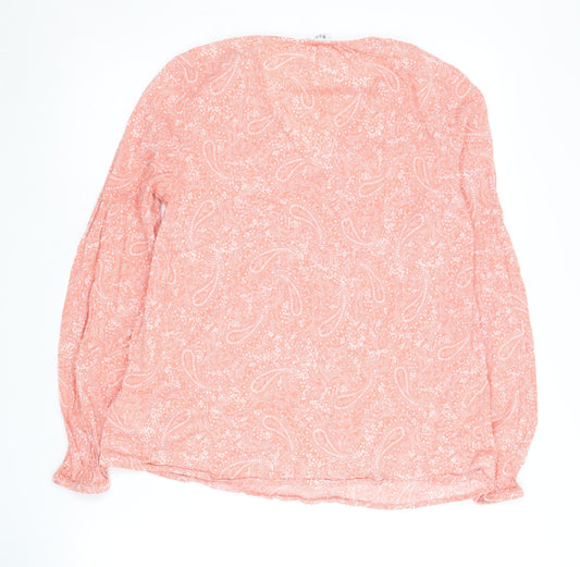 GAP Women's Pink Paisley Blouse - Size S