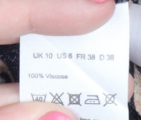 Womens UK Size 10 Warehouse Multicoloured Basic Blouse