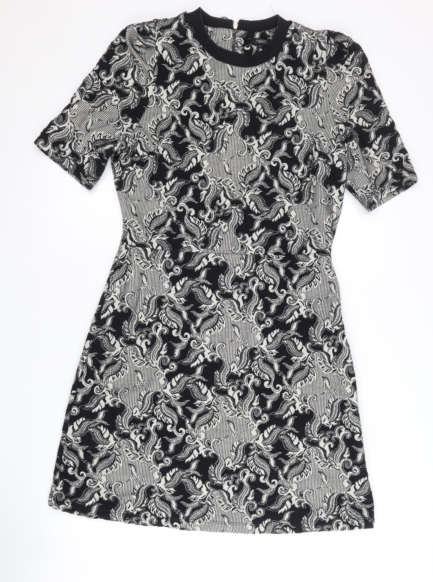 Next Women Black Round Neck Half Sleeve Dress