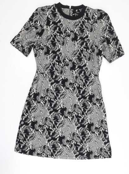 Next Women Black Round Neck Half Sleeve Dress