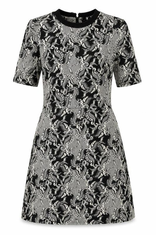 Next Women Black Round Neck Half Sleeve Dress