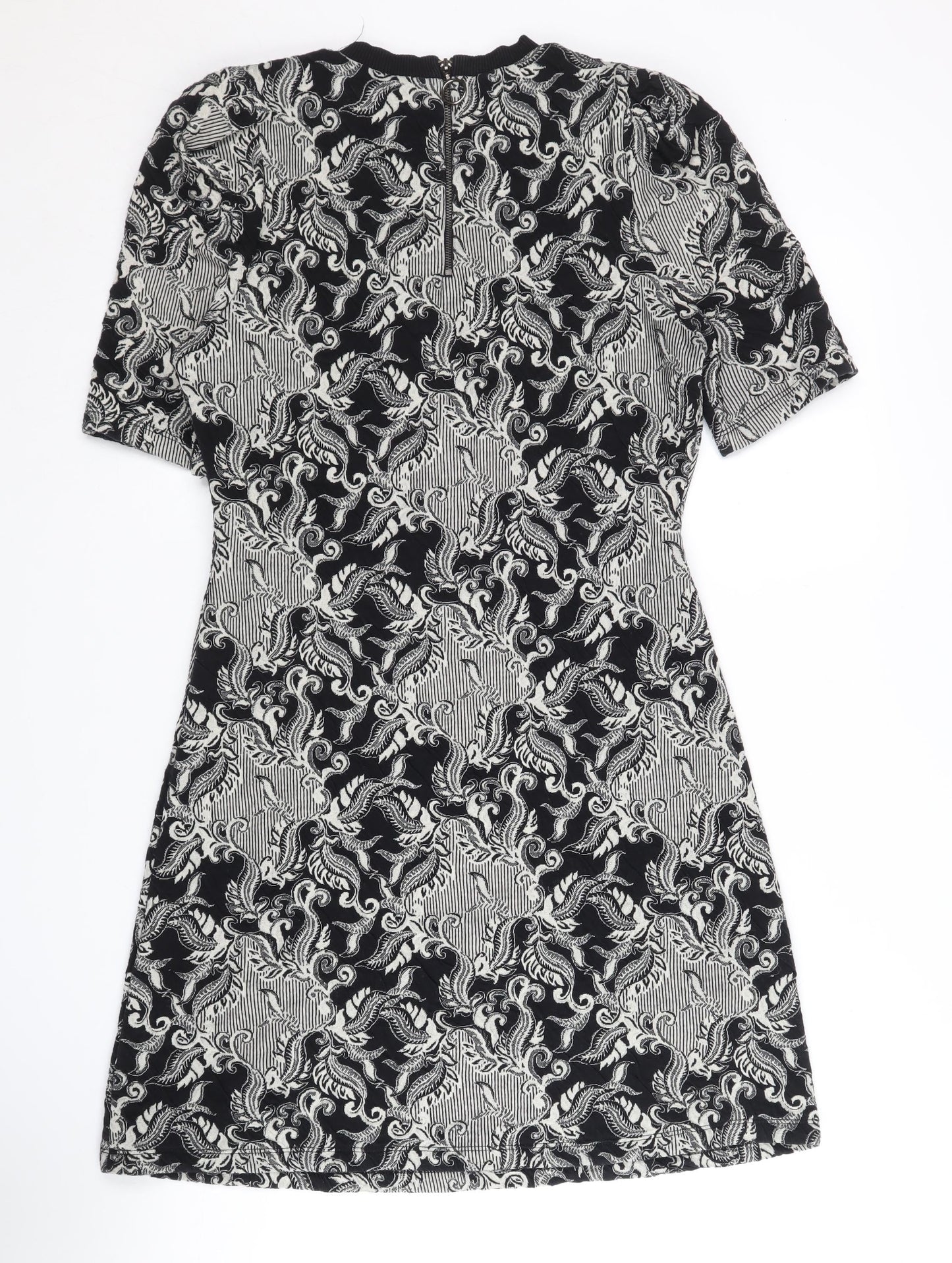 Next Women Black Round Neck Half Sleeve Dress