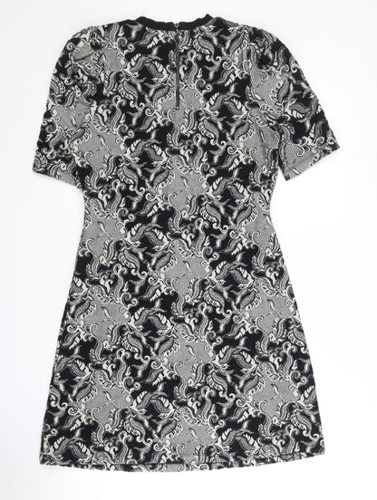 Next Women Black Round Neck Half Sleeve Dress