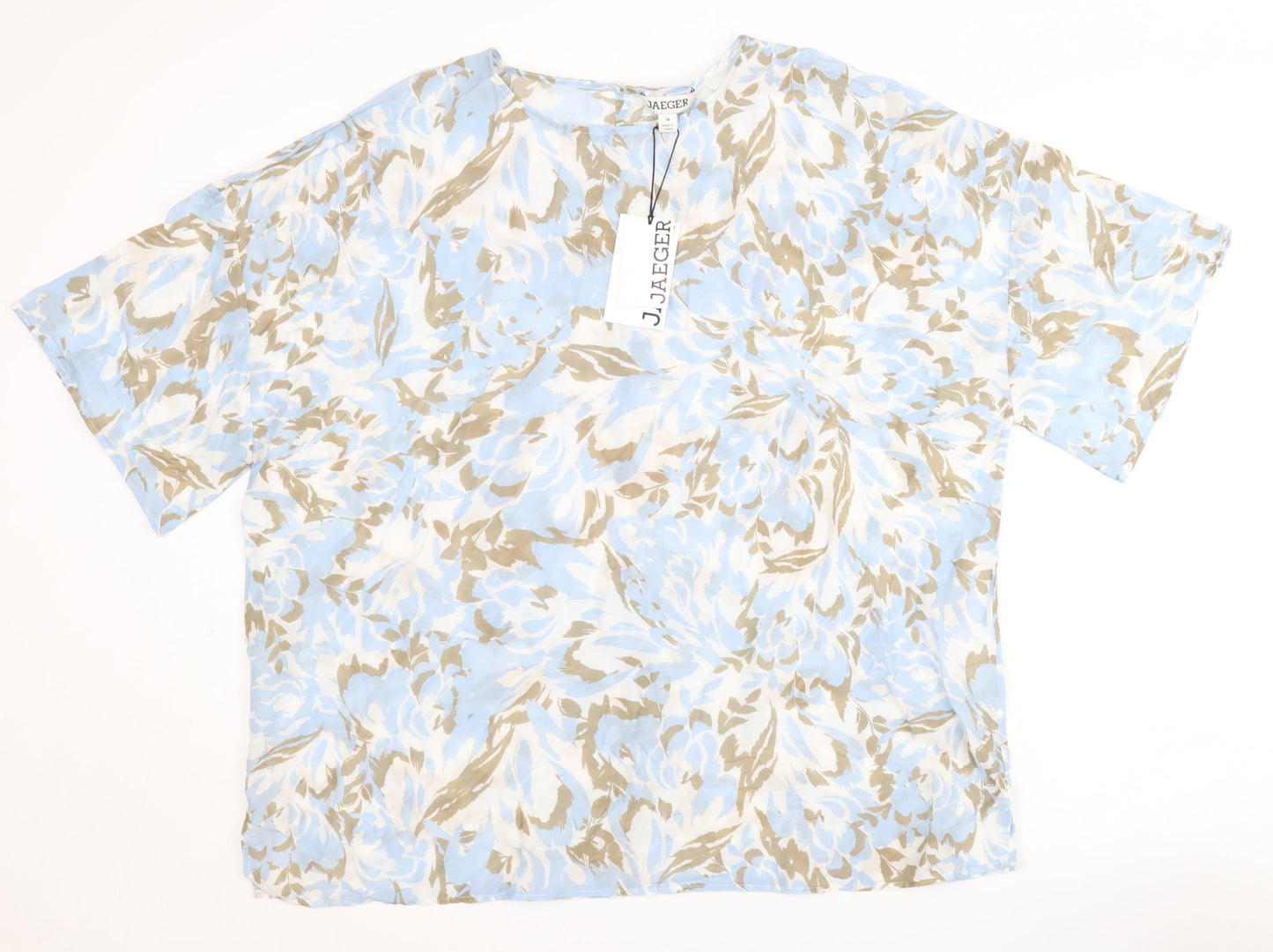 Jaeger Women's Blue Floral Tunic Top Size 18