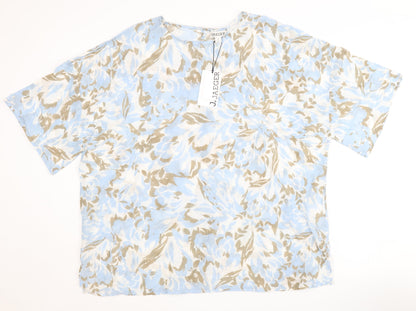 Jaeger Women's Blue Floral Tunic Top Size 18