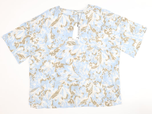 Jaeger Women's Blue Floral Tunic Top Size 18